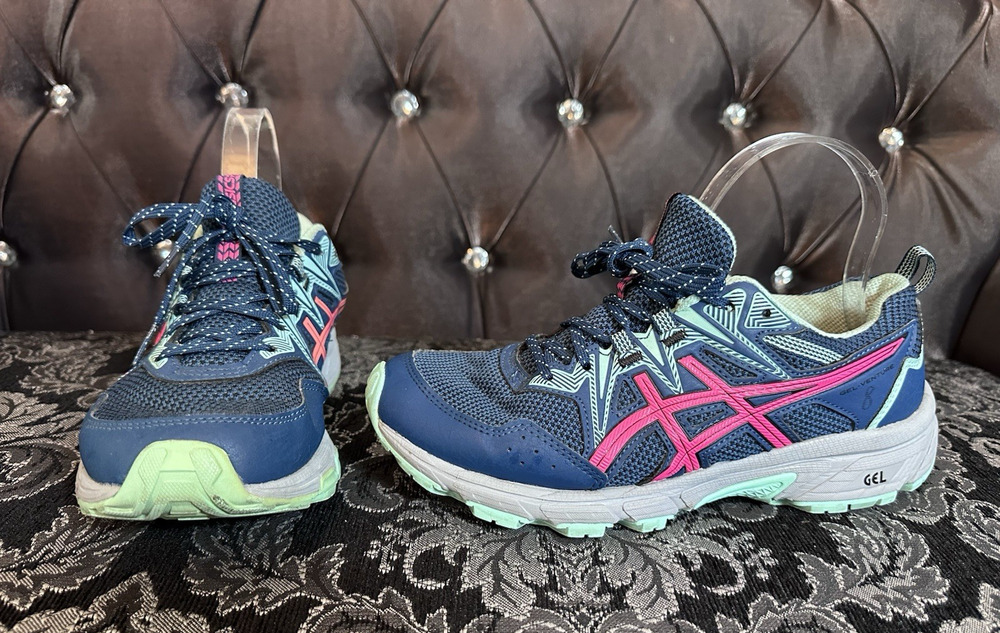 Asics Shoes Womens Sz 8 Blue Pink Mint Gel Venture 8 Running Sneakers 1012B230